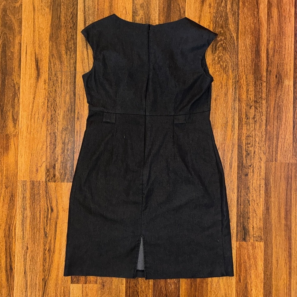 AA Studio AA Womens Black Cotton Blend Sheath Dress Size 14 Sleeveless Workwear